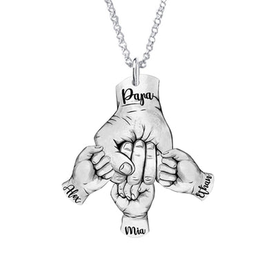 Mother's Day Gift Personalized Name Hand Necklace
