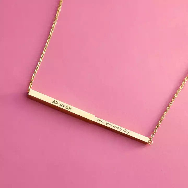 Mother's Day Gift Personalized Secret Message Engraved Slider Necklace