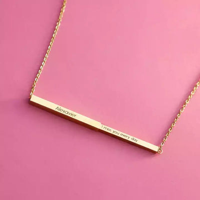 Mother's Day Gift Personalized Secret Message Engraved Slider Necklace