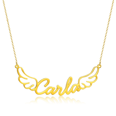 Mother's Day Gift Personalized Angel Wings Name Necklace