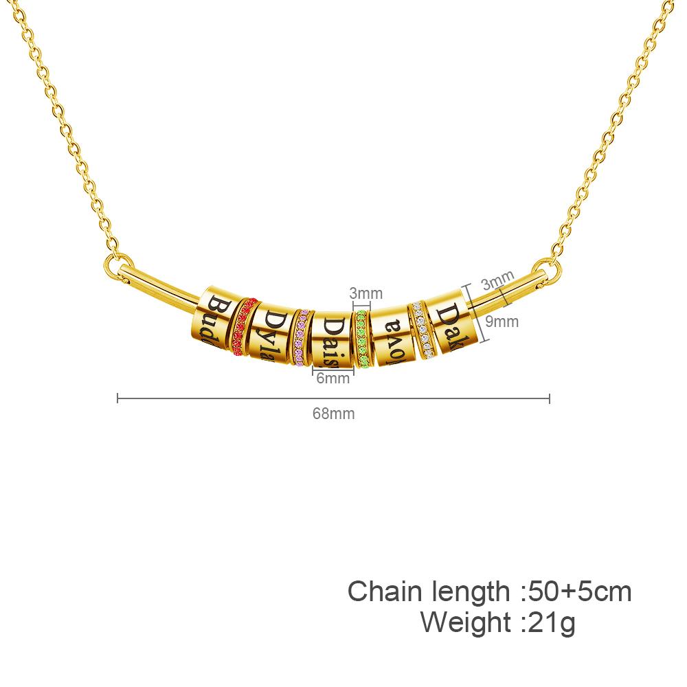 Mother's Day Gift Smile Bar Necklace with Custom Beads