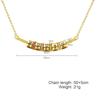 Mother's Day Gift Smile Bar Necklace with Custom Beads