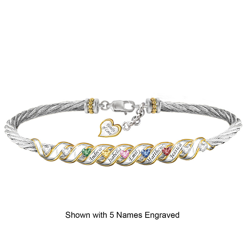 "Family Is Forever" Personalized Birthstone Bracelet
