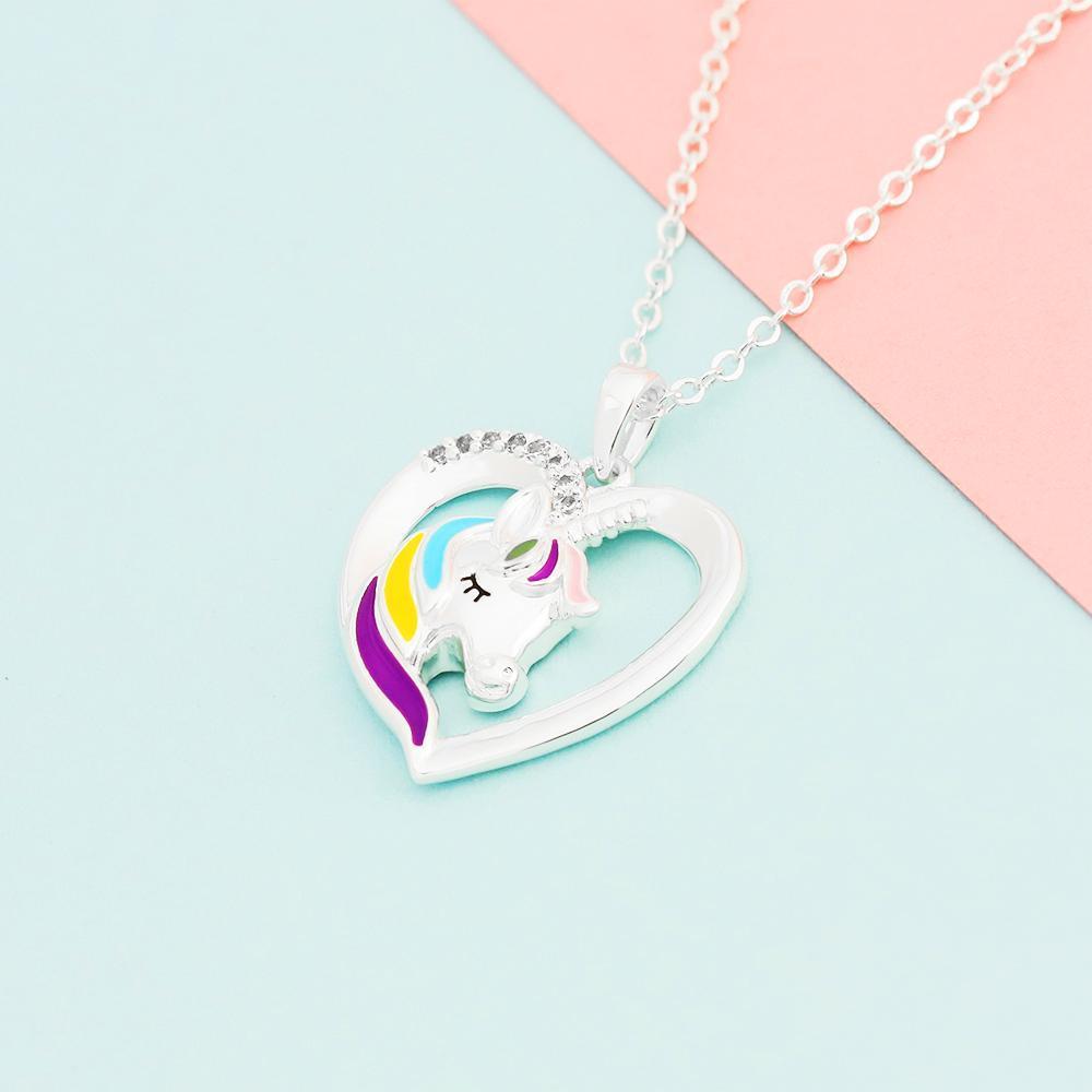 Mother's Day Gift Personalized Rainbow Unicorn Necklace-Fast Shipping guaranteed