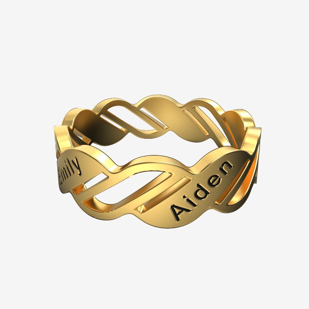 Personalized Multiple Name Ring in Silver