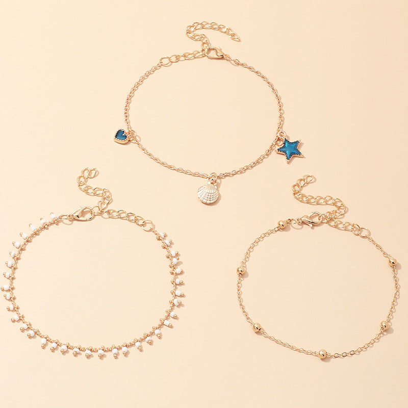 Bohemia Shell Charm Anklet Beaded Foot Chain for Women Girls