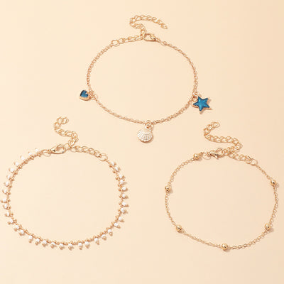 Bohemia Shell Charm Anklet Beaded Foot Chain for Women Girls