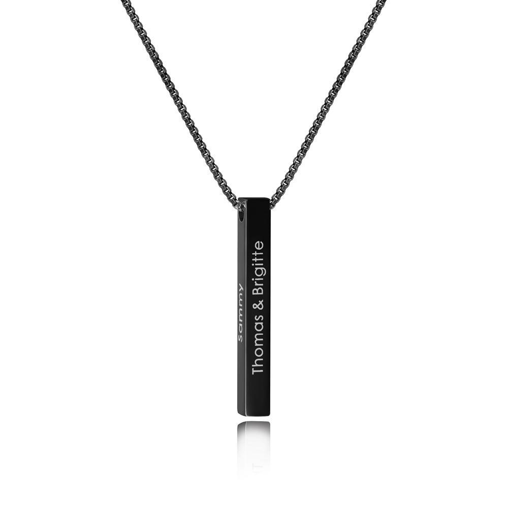 Mother's Day Gift Personalized Engraved 3D Bar Necklace