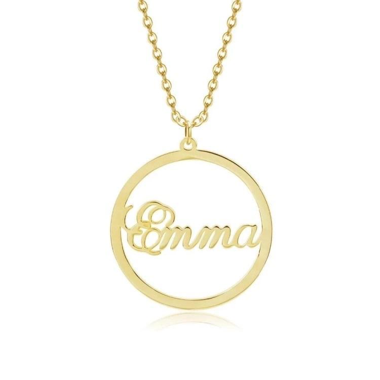 Mother's Day Gift Personalized Round Pendant Necklace