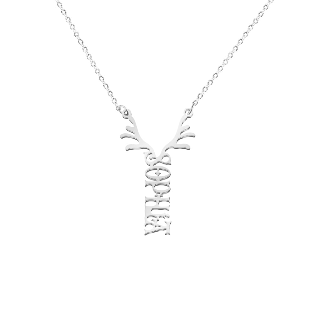 Mother's Day Gift Antler Name Necklace