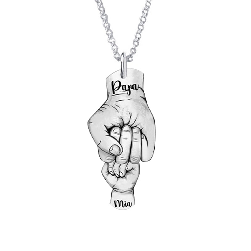 Mother's Day Gift Personalized Name Hand Necklace