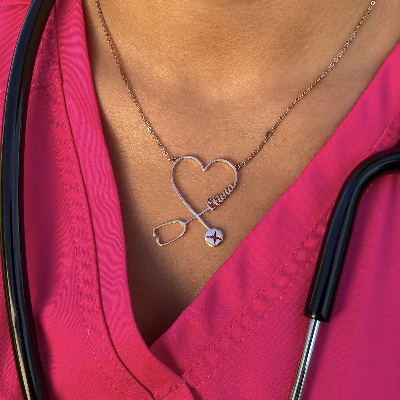 Mother's Day Gift Personalized Stethoscope Necklace