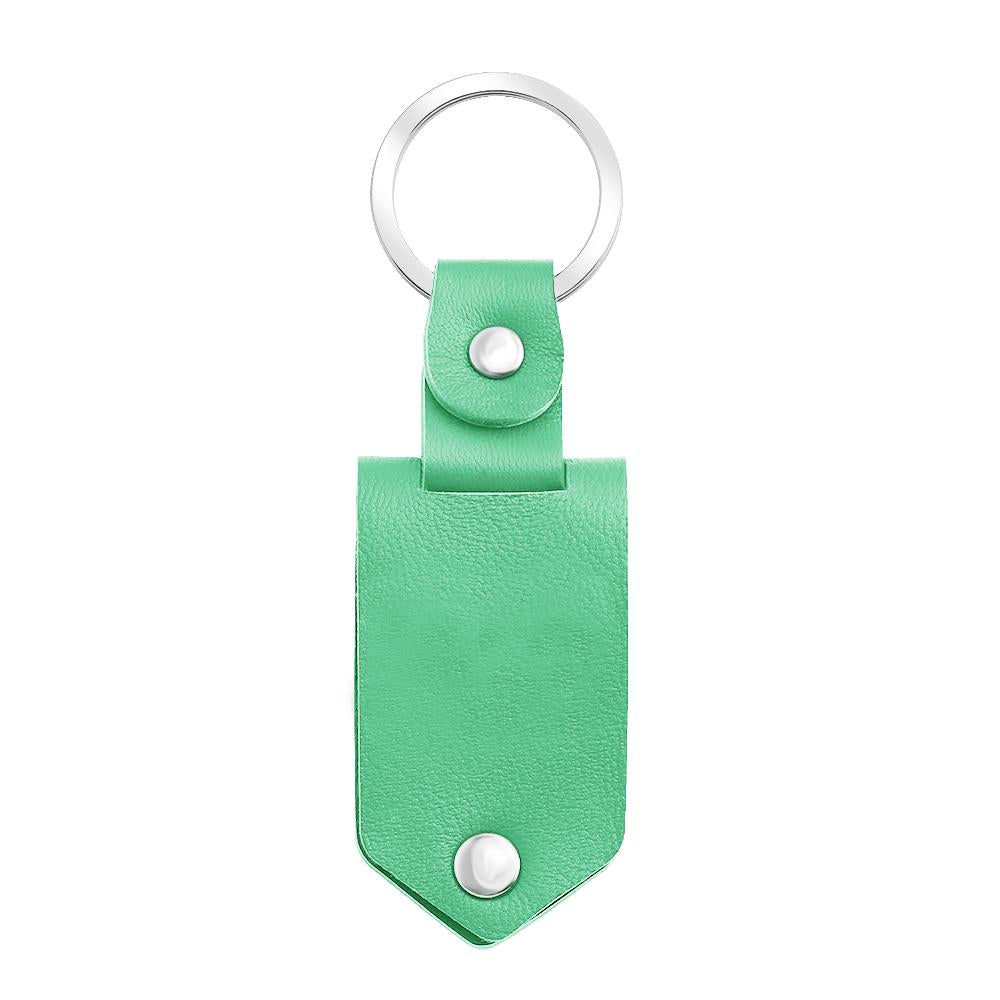 Mother's Day Gift Custom Photo cowhide Leather Keychain