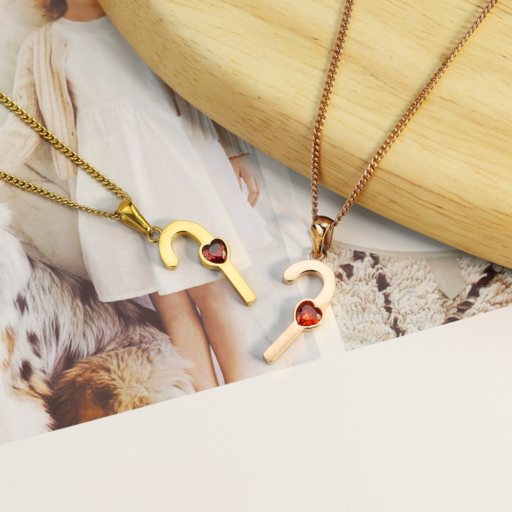 Mother's Day GIft cane necklace with birthstone