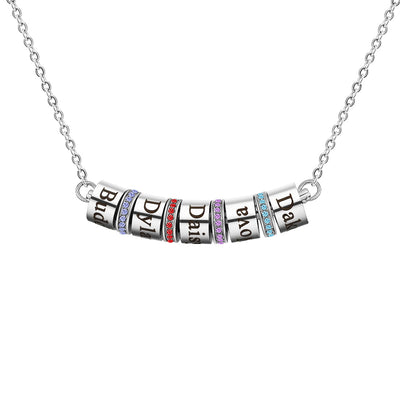 Mother's Day Gift Smile Bar Necklace with Custom Beads
