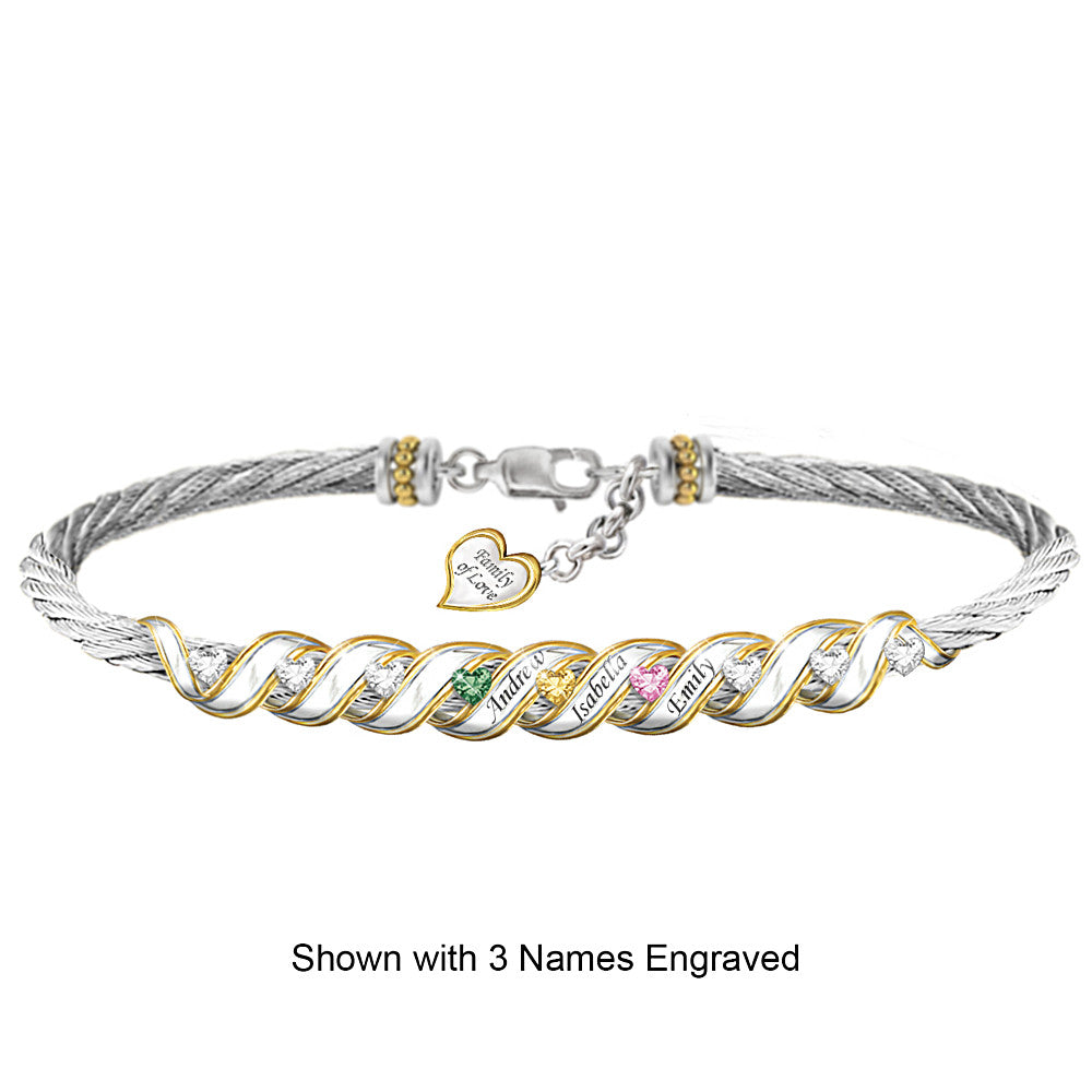 "Family Is Forever" Personalized Birthstone Bracelet