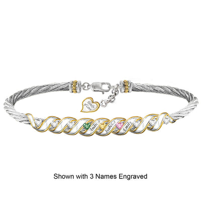 "Family Is Forever" Personalized Birthstone Bracelet