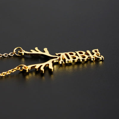 Mother's Day Gift Antler Name Necklace