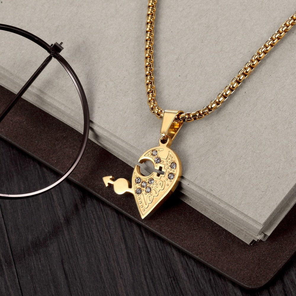 Valentines Day Gift Cute Matching Heart Couples Necklaces