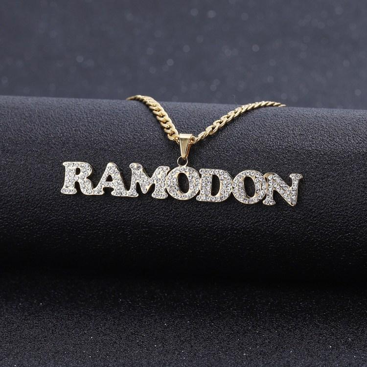 Mother's Day Gift Iced Out Crystal Name Necklace