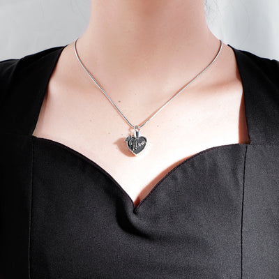Mother's Day Gift Black peach heart (MOM) necklace