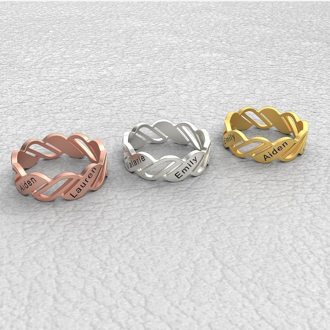 Personalized Multiple Name Ring in Silver