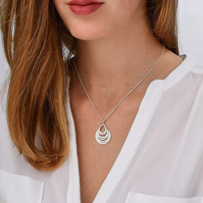 Christmas Gift ’Engraved Drop Shaped Family Necklace