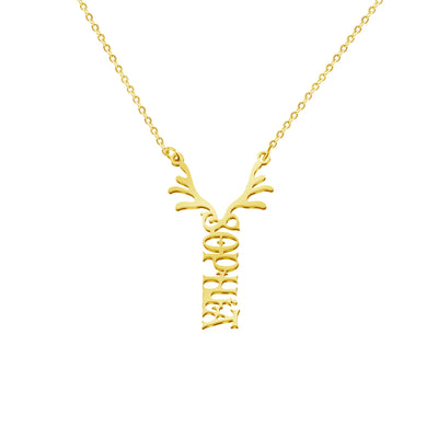 Mother's Day Gift Antler Name Necklace