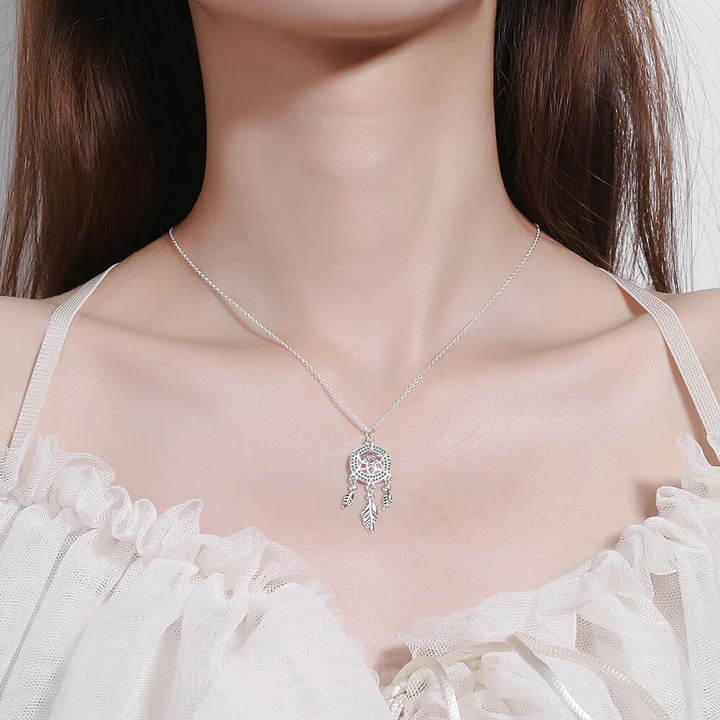 Dreamcatcher 14k Solid Gold Earrings + Necklace