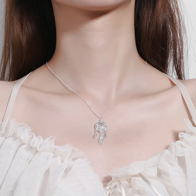 Dreamcatcher 14k Solid Gold Earrings + Necklace