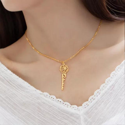 Mother's Day Gift Dainty Name Necklace With Birth Flower