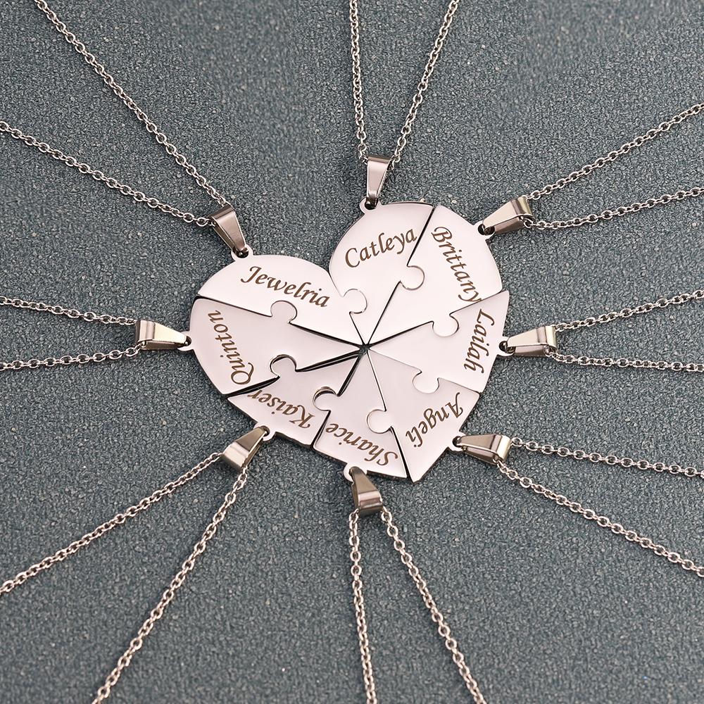 Personalized Heart Puzzle Name Necklace