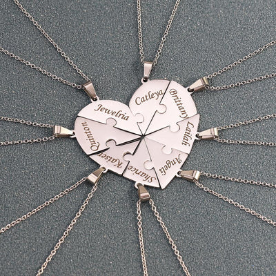 Personalized Heart Puzzle Name Necklace