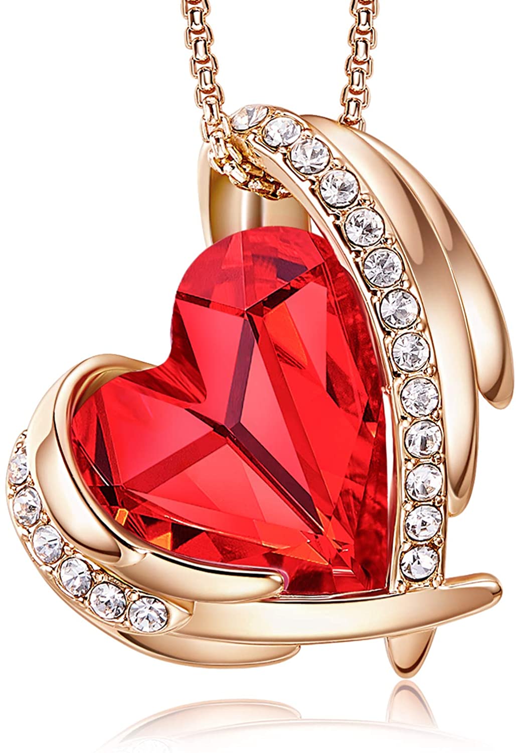 Mother's Day Gift Personalized Birthstone Love Heart Pendant Necklaces