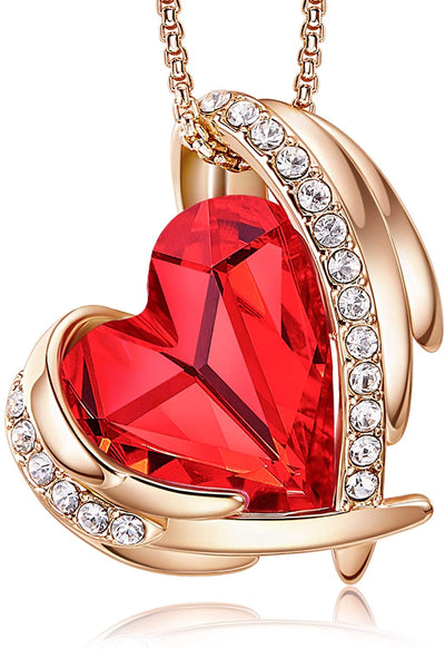 Mother's Day Gift Personalized Birthstone Love Heart Pendant Necklaces