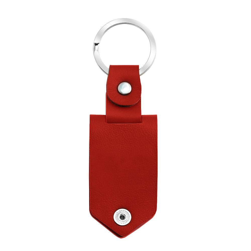 Mother's Day Gift Custom Photo cowhide Leather Keychain