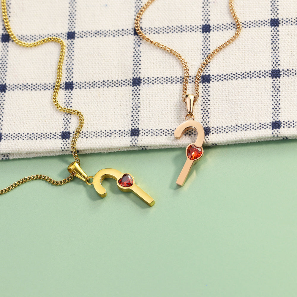 Mother's Day GIft cane necklace with birthstone