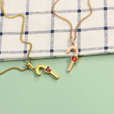 Mother's Day GIft cane necklace with birthstone