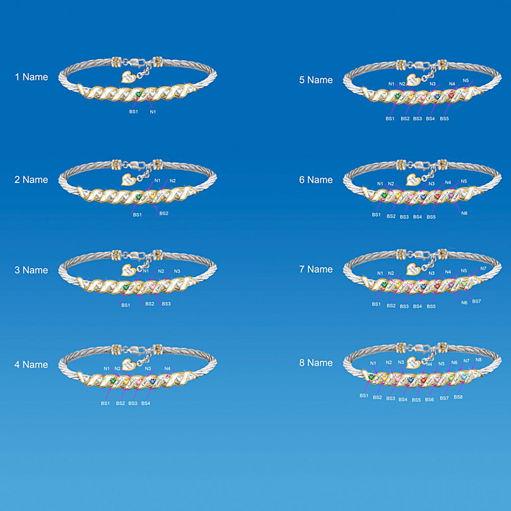 "Family Is Forever" Personalized Birthstone Bracelet