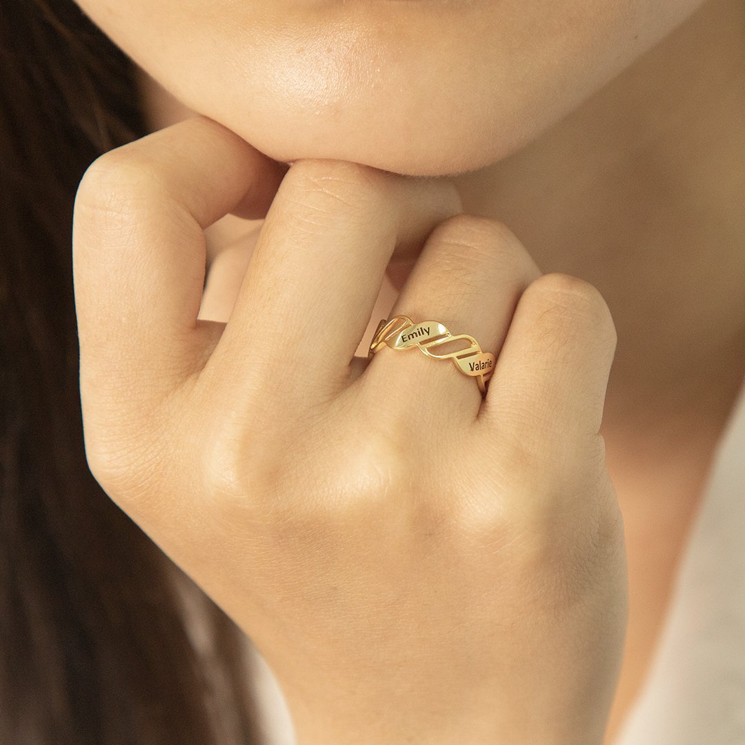 Personalized Multiple Name Ring in Silver