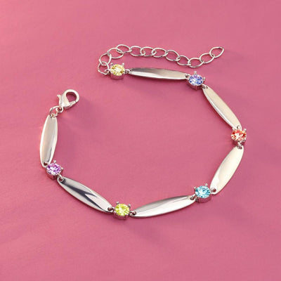 Mother's Day Gift Mother Bracelet with Family Names and Birthstones