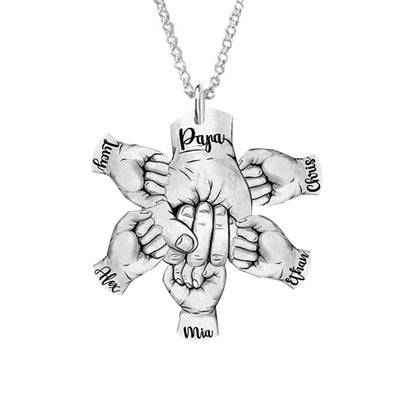 Mother's Day Gift Personalized Name Hand Necklace