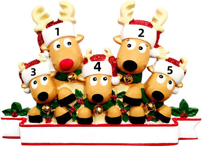 Christmas Gift Custom Cartoon Reindeer Family Christmas Ornament