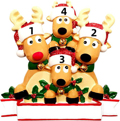 Christmas Gift Custom Cartoon Reindeer Family Christmas Ornament