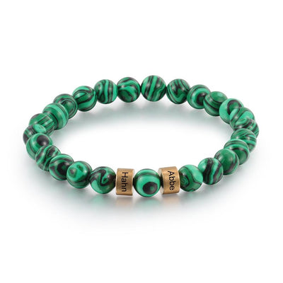 Tiger Eye Men Bracelet Personalized with Beaded Warp Bracelet Grey