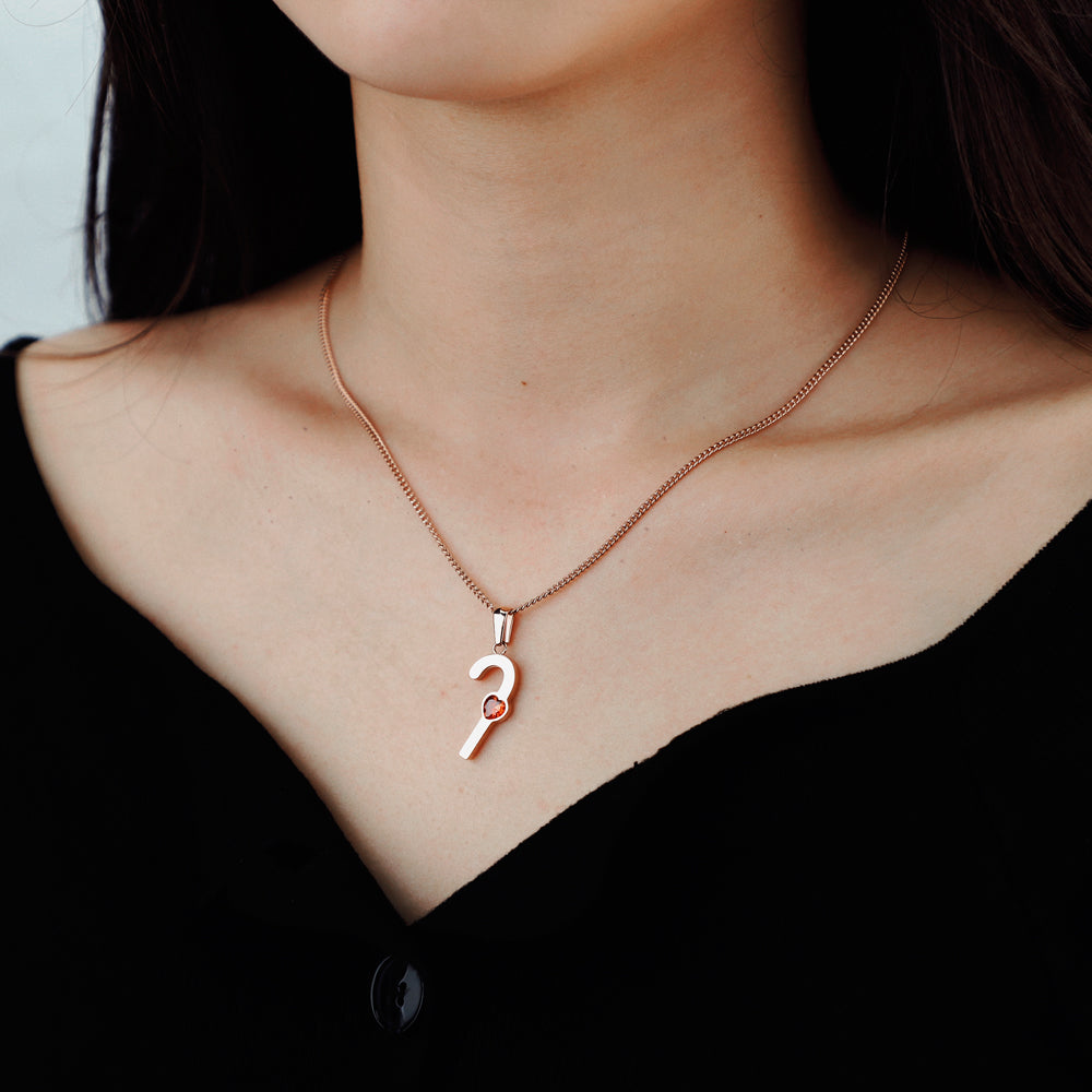 Mother's Day GIft cane necklace with birthstone