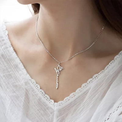Mother's Day Gift Dainty Name Necklace With Birth Flower
