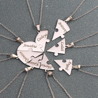 Personalized Heart Puzzle Name Necklace