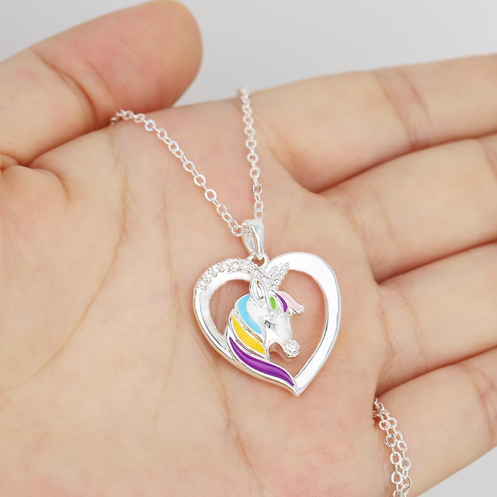 Mother's Day Gift Personalized Rainbow Unicorn Necklace-Fast Shipping guaranteed