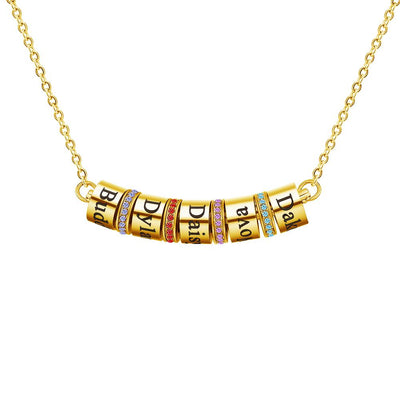 Mother's Day Gift Smile Bar Necklace with Custom Beads